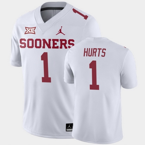 Oklahoma Sooners Jalen Hurts White Away Men'S Jersey Oklahoma Sooners Jalen Hurts White Away Men'S Jersey