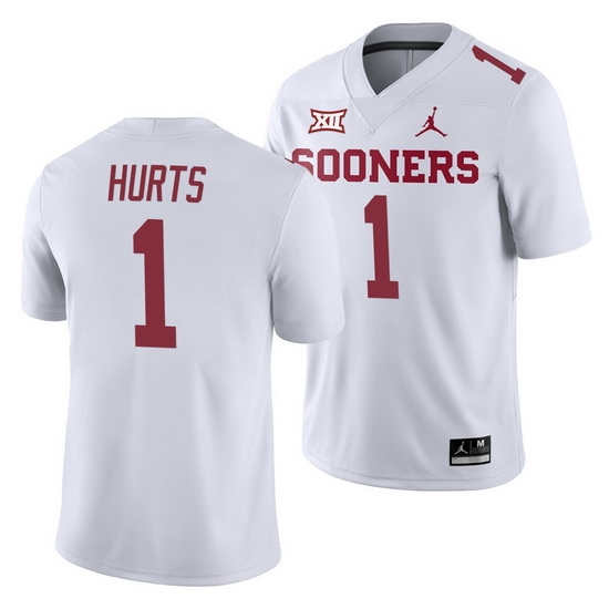 Oklahoma Sooners Jalen Hurts White College Football Men'S Jersey Oklahoma Sooners Jalen Hurts White College Football Men'S Jersey