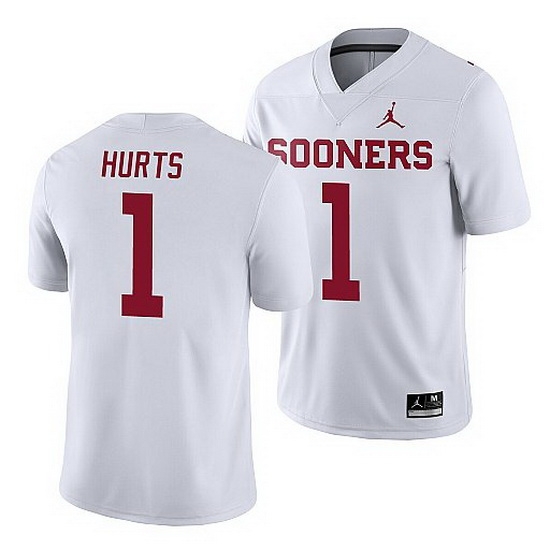 Oklahoma Sooners Jalen Hurts White Game Men'S Jersey Oklahoma Sooners Jalen Hurts White Game Men'S Jersey