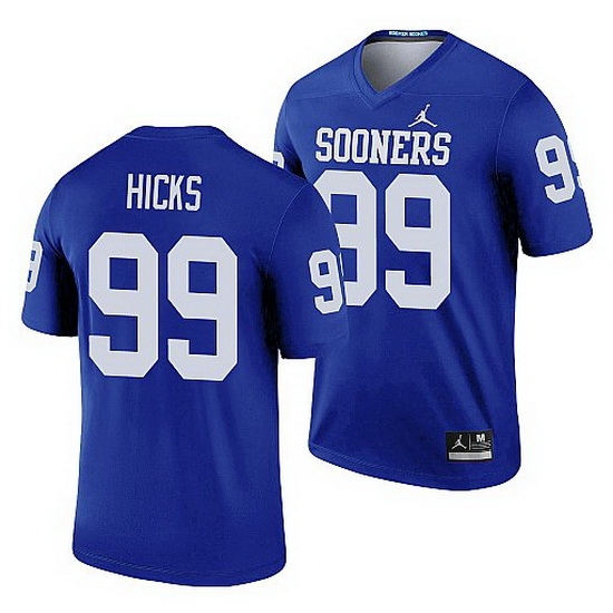 Oklahoma Sooners Marcus Hicks Blue Legend Men'S Jersey Oklahoma Sooners Marcus Hicks Blue Legend Men'S Jersey