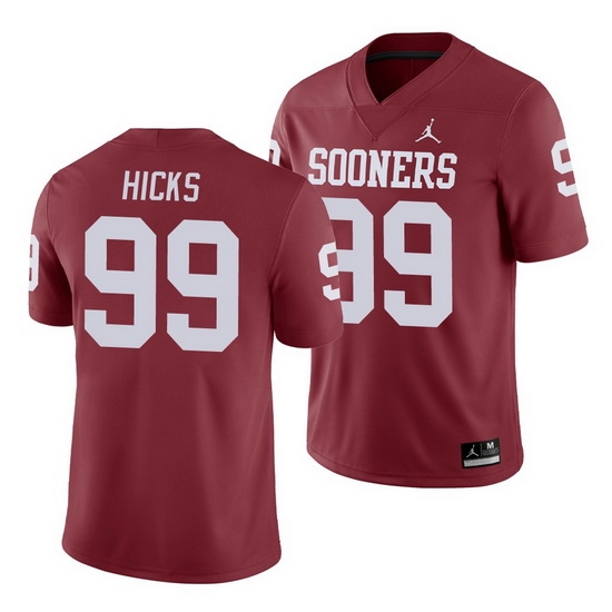 Oklahoma Sooners Marcus Hicks Crimson College Football Men'S Jersey Oklahoma Sooners Marcus Hicks Crimson College Football Men'S Jersey