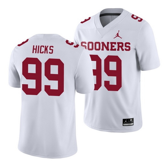 Oklahoma Sooners Marcus Hicks White College Football Men'S Jersey Oklahoma Sooners Marcus Hicks White College Football Men'S Jersey