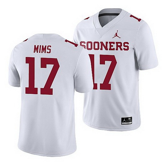 Oklahoma Sooners Marvin Mims White Game Men'S Jersey Oklahoma Sooners Marvin Mims White Game Men'S Jersey