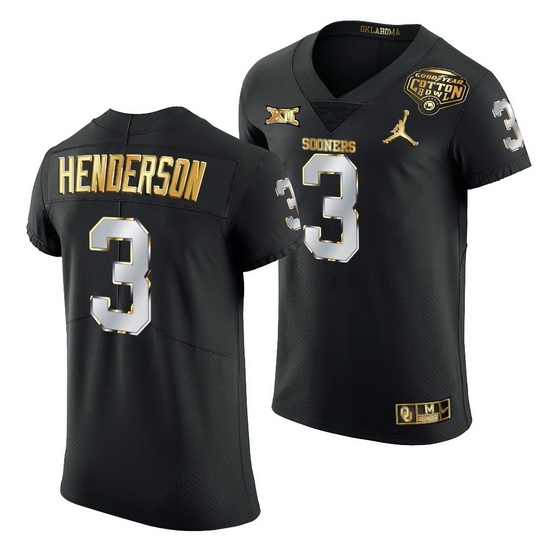 Oklahoma Sooners Mikey Henderson Black 2020 Cotton Bowl Classic Golden Edition Jersey Oklahoma Sooners Mikey Henderson Black 2020 Cotton Bowl Classic Golden Edition Jersey