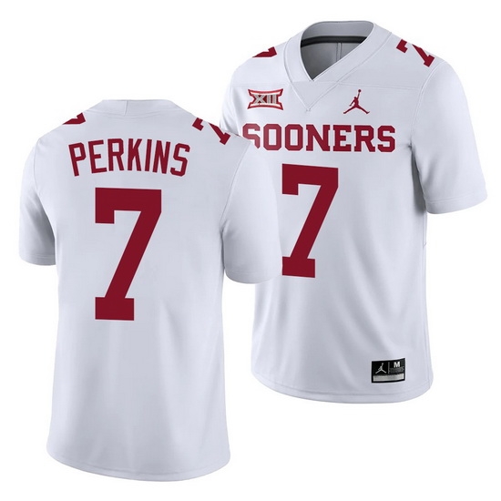Oklahoma Sooners Ronnie Perkins White Game College Football Jersey Oklahoma Sooners Ronnie Perkins White Game College Football Jersey