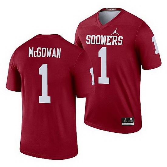 Oklahoma Sooners Seth Mcgowan Crimson Legend Men'S Jersey Oklahoma Sooners Seth Mcgowan Crimson Legend Men'S Jersey