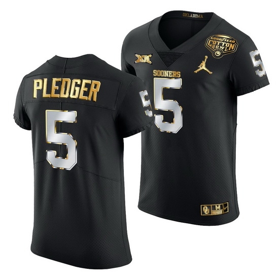 Oklahoma Sooners T.J. Pledger Black 2020 Cotton Bowl Classic Golden Edition Jersey Oklahoma Sooners T.J. Pledger Black 2020 Cotton Bowl Classic Golden Edition Jersey