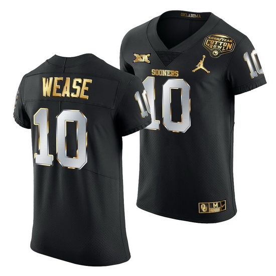 Oklahoma Sooners Theo Wease Black 2020 Cotton Bowl Classic Golden Edition Jersey Oklahoma Sooners Theo Wease Black 2020 Cotton Bowl Classic Golden Edition Jersey