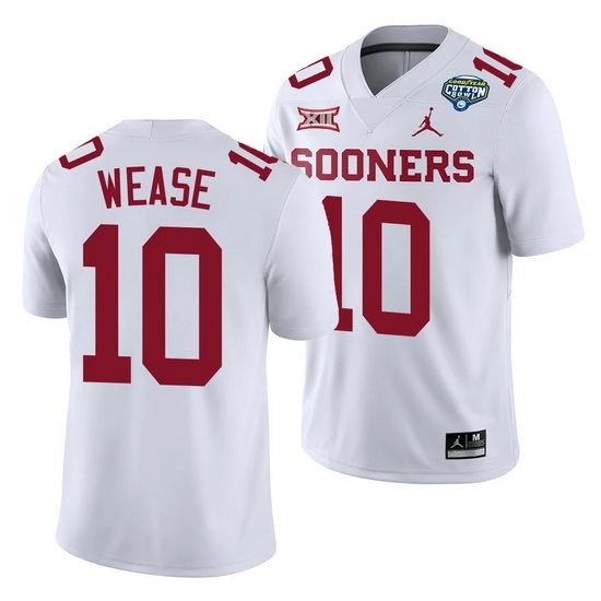 Oklahoma Sooners Theo Wease White 2020 Cotton Bowl Classic College Football Jersey Oklahoma Sooners Theo Wease White 2020 Cotton Bowl Classic College Football Jersey