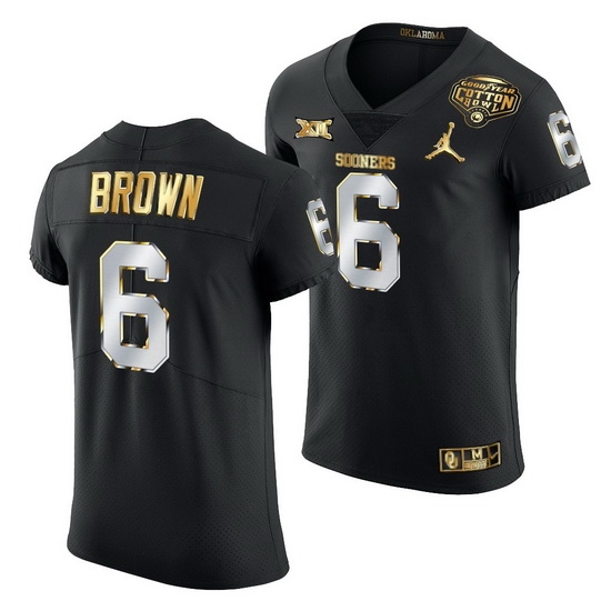 Oklahoma Sooners Tre Brown Black 2020 Cotton Bowl Classic Golden Edition Jersey Oklahoma Sooners Tre Brown Black 2020 Cotton Bowl Classic Golden Edition Jersey
