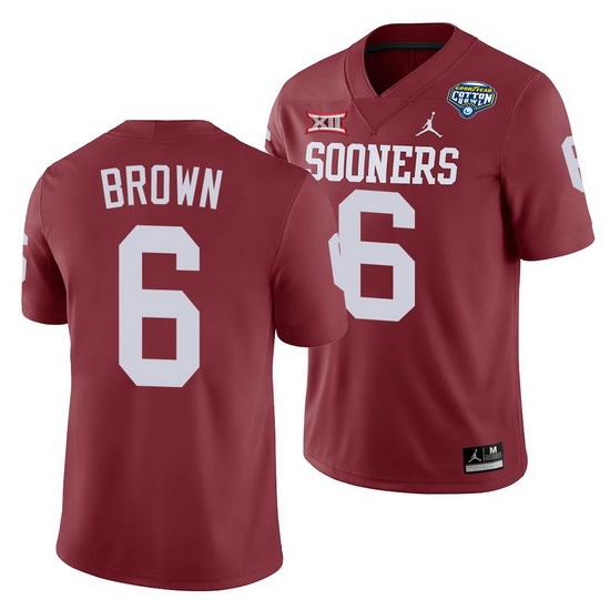 Oklahoma Sooners Tre Brown Crimson 2020 Cotton Bowl Classic College Football Jersey Oklahoma Sooners Tre Brown Crimson 2020 Cotton Bowl Classic College Football Jersey