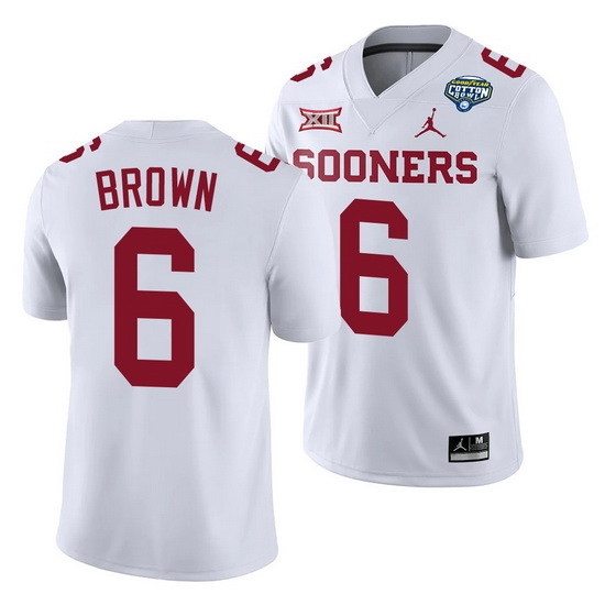 Oklahoma Sooners Tre Brown White 2020 Cotton Bowl Classic College Football Jersey Oklahoma Sooners Tre Brown White 2020 Cotton Bowl Classic College Football Jersey