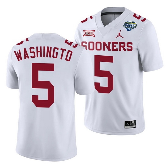 Oklahoma Sooners Woodi Washington White 2020 Cotton Bowl Classic College Football Jersey Oklahoma Sooners Woodi Washington White 2020 Cotton Bowl Classic College Football Jersey