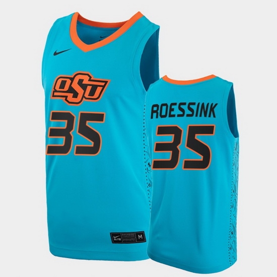 Men Oklahoma State Cowboys Hidde Roessink College Basketball Blue Jersey Men Oklahoma State Cowboys Hidde Roessink College Basketball Blue Jersey