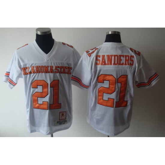 NCAA Oklahoma State Cowboys 21 Barry Sanders White NCAA Jerseys NCAA Oklahoma State Cowboys 21 Barry Sanders White NCAA Jerseys