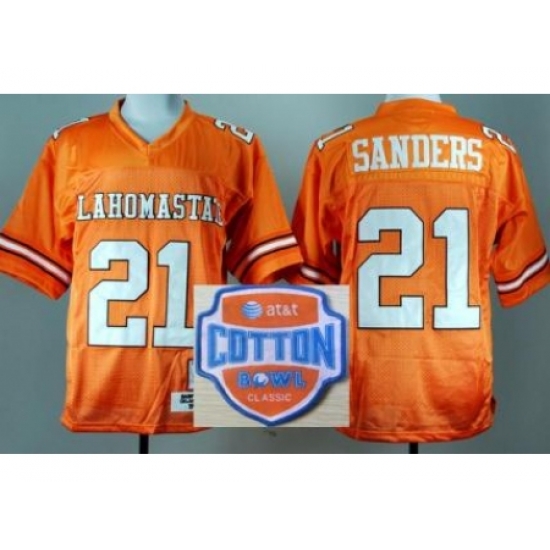 Oklahoma State Cowboys 21 Barry Sanders Orange Throwback College Football NCAA Jerseys 2014 AT & T Cotton Bowl Game Patch Oklahoma State Cowboys 21 Barry Sanders Orange Throwback College Football NCAA Jerseys 2014 AT & T Cotton Bowl Game Patch
