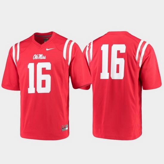Men Ole Miss Rebels 16 Red Game College Football Jersey Men Ole Miss Rebels 16 Red Game College Football Jersey