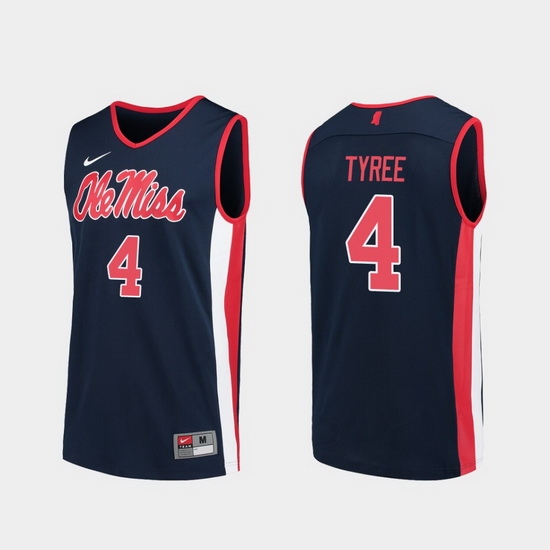 Men Ole Miss Rebels Breein Tyree Navy Replica College Basketball Jersey Men Ole Miss Rebels Breein Tyree Navy Replica College Basketball Jersey