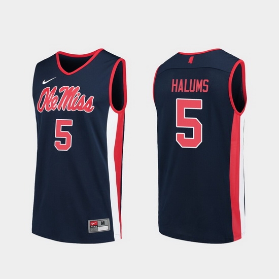 Men Ole Miss Rebels Brian Halums Navy Replica College Basketball Jersey Men Ole Miss Rebels Brian Halums Navy Replica College Basketball Jersey