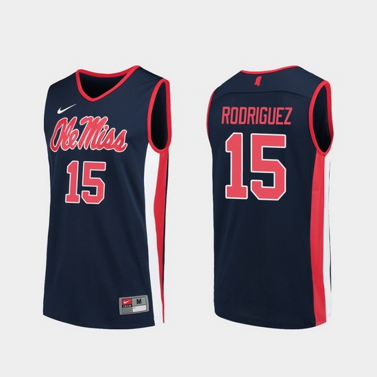 Men Ole Miss Rebels Luis Rodriguez Navy Replica College Basketball Jersey Men Ole Miss Rebels Luis Rodriguez Navy Replica College Basketball Jersey