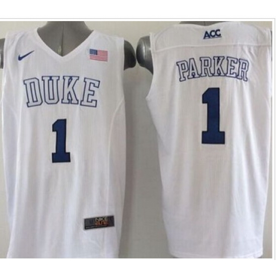 Duke Blue Devils #1 Jabari Parker White Basketball Elite Stitched NCAA Jersey Duke Blue Devils #1 Jabari Parker White Basketball Elite Stitched NCAA Jersey
