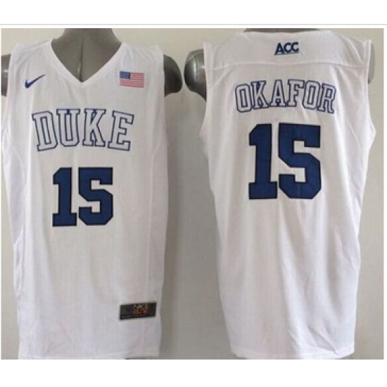 Duke Blue Devils #15 Jahlil Okafor White Basketball Elite Stitched NCAA Jersey Duke Blue Devils #15 Jahlil Okafor White Basketball Elite Stitched NCAA Jersey