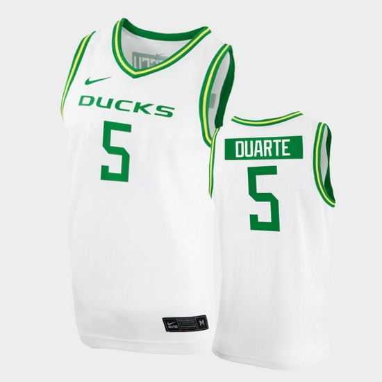 Men Oregon Ducks Chris Duarte College Basketball White Replica 2020 21 Jersey Men Oregon Ducks Chris Duarte College Basketball White Replica 2020 21 Jersey