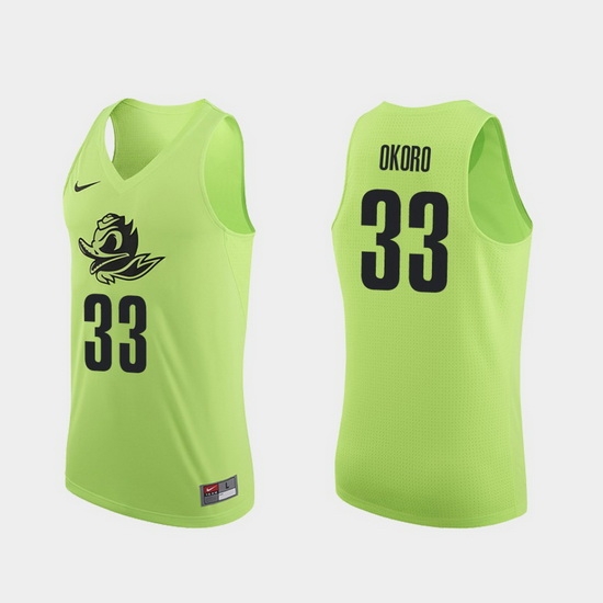 Men Oregon Ducks Francis Okoro Apple Green Authentic College Basketball Jersey 0A Men Oregon Ducks Francis Okoro Apple Green Authentic College Basketball Jersey 0A