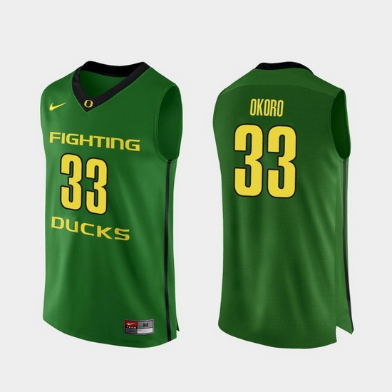 Men Oregon Ducks Francis Okoro Apple Green Authentic College Basketball Jersey Men Oregon Ducks Francis Okoro Apple Green Authentic College Basketball Jersey