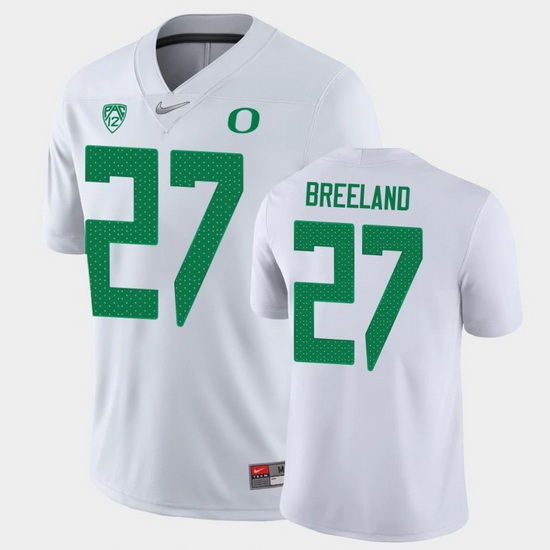 Men Oregon Ducks Jacob Breeland Game White College Football Jersey Men Oregon Ducks Jacob Breeland Game White College Football Jersey