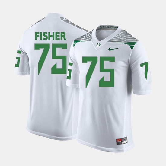 Men Oregon Ducks Jake Fisher College Football White Jersey Men Oregon Ducks Jake Fisher College Football White Jersey
