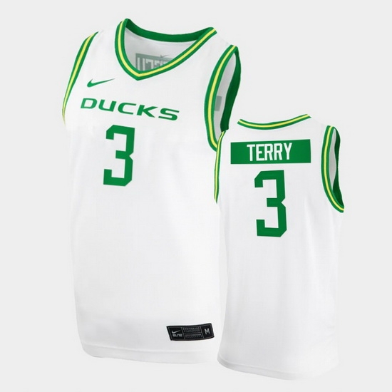 Men Oregon Ducks Jalen Terry College Basketball White Replica 2020 21 Jersey Men Oregon Ducks Jalen Terry College Basketball White Replica 2020 21 Jersey
