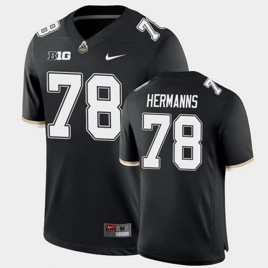 Men Purdue Boilermakers Grant Hermanns College Football Game Black Jersey Men Purdue Boilermakers Grant Hermanns College Football Game Black Jersey