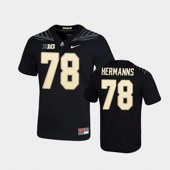 Men Purdue Boilermakers Grant Hermanns Game Football Black Jersey Men Purdue Boilermakers Grant Hermanns Game Football Black Jersey