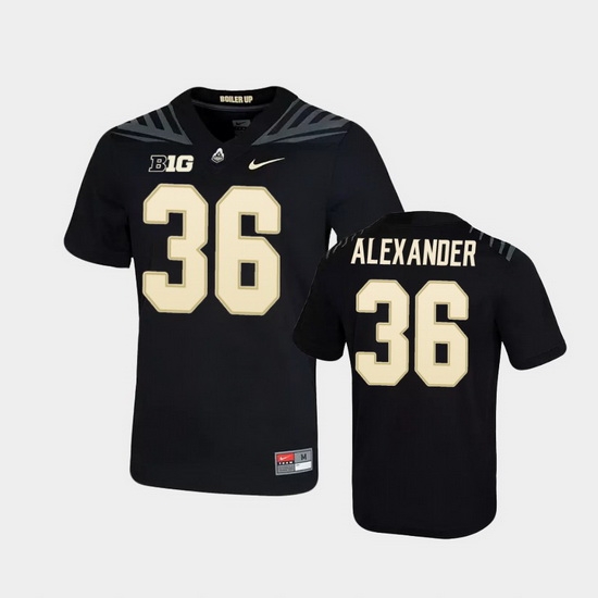 Men Purdue Boilermakers Jaylan Alexander Game Football Black Jersey Men Purdue Boilermakers Jaylan Alexander Game Football Black Jersey