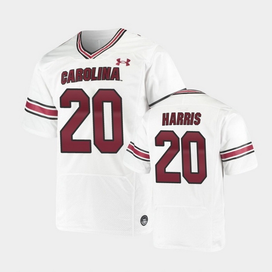 Men South Carolina Gamecocks Kevin Harris Replica White Premiere Football Jersey Men South Carolina Gamecocks Kevin Harris Replica White Premiere Football Jersey