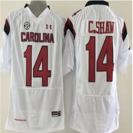 South Carolina Fighting Gamecocks #14 Connor Shaw White SEC Patch Stitched NCAA Jersey South Carolina Fighting Gamecocks #14 Connor Shaw White SEC Patch Stitched NCAA Jersey