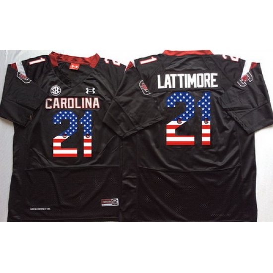 South Carolina Gamecocks 21 Marcus Lattimore Black USA Flag College Jersey South Carolina Gamecocks 21 Marcus Lattimore Black USA Flag College Jersey