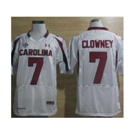 Under Armour South Carolina Javedeon Clowney #7 New SEC Patch NCAA Football - White Under Armour South Carolina Javedeon Clowney #7 New SEC Patch NCAA Football - White