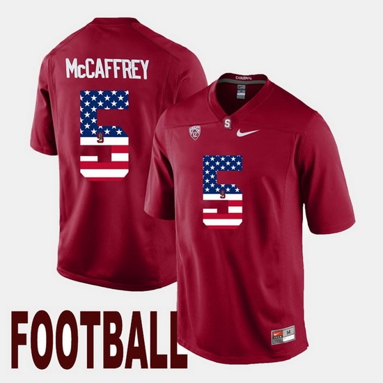 Christian Mccaffrey Cardinal Stanford Cardinal Us Flag Fashion Jersey Christian Mccaffrey Cardinal Stanford Cardinal Us Flag Fashion Jersey