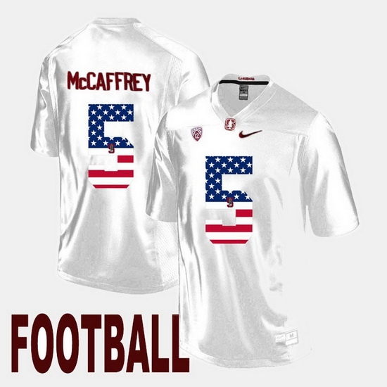 Christian Mccaffrey White Stanford Cardinal Us Flag Fashion Jersey Christian Mccaffrey White Stanford Cardinal Us Flag Fashion Jersey