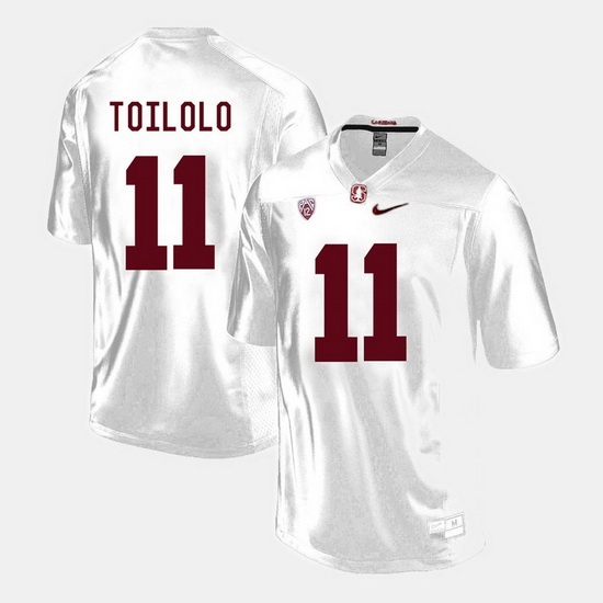 Men Stanford Cardinal Levine Toilolo College Football White Jersey Men Stanford Cardinal Levine Toilolo College Football White Jersey