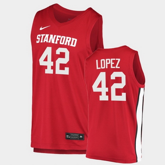 Men Stanford Cardinal Robin Lopez College Basketball Red 2020 21 Jersey Men Stanford Cardinal Robin Lopez College Basketball Red 2020 21 Jersey