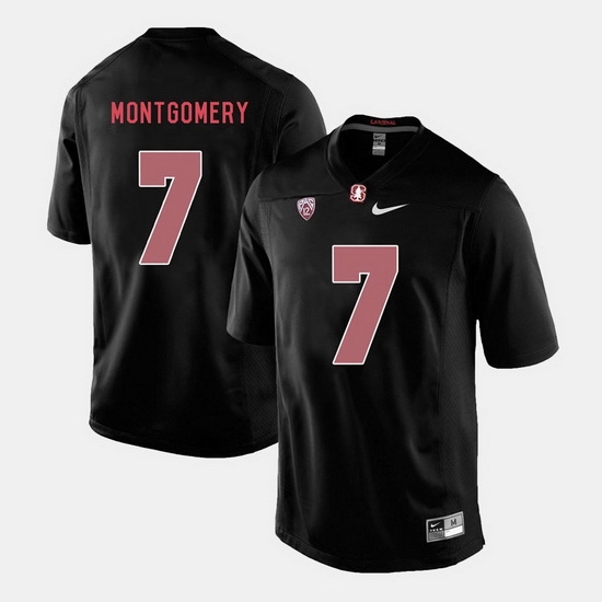 Men Stanford Cardinal Ty Montgomery College Football Black Jersey Men Stanford Cardinal Ty Montgomery College Football Black Jersey
