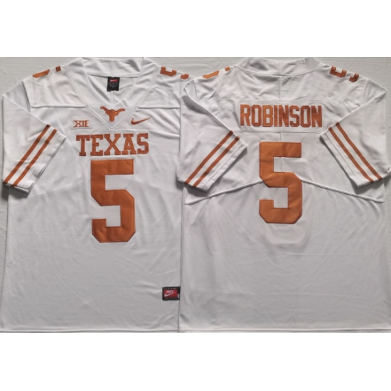 Men Nike Texas Longhorns #5 Bijan Robinson Nike NCAA Stitched White Football Jersey Men Nike Texas Longhorns #5 Bijan Robinson Nike NCAA Stitched White Football Jersey