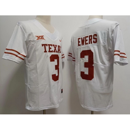 Men Texas Longhorns #3 Quinn Ewers White College Football Jersey Men Texas Longhorns #3 Quinn Ewers White College Football Jersey