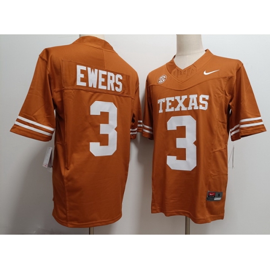 Men Texas Longhorns Quinn Ewers #3 Orange F U S E Stitched Jersey Men Texas Longhorns Quinn Ewers #3 Orange F U S E Stitched Jersey