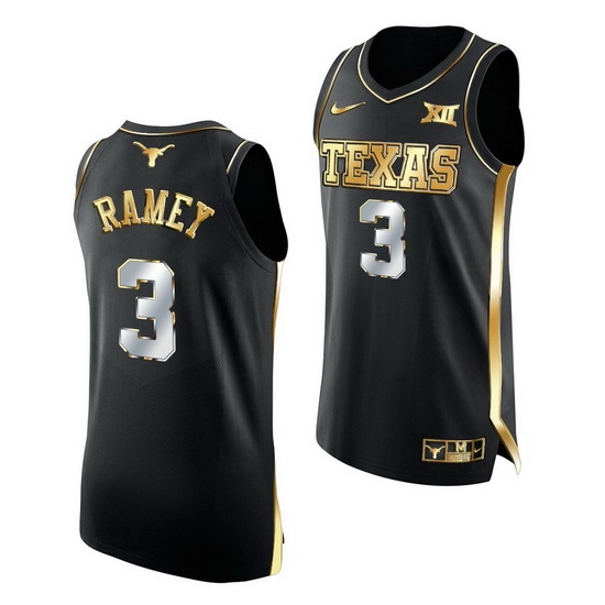 Texas Longhorns Courtney Ramey 2021 March Madness Golden Authentic Black Jersey Texas Longhorns Courtney Ramey 2021 March Madness Golden Authentic Black Jersey