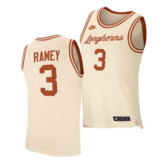 Texas Longhorns Courtney Ramey Cream Retro Texas Longhorns Jersey Texas Longhorns Courtney Ramey Cream Retro Texas Longhorns Jersey