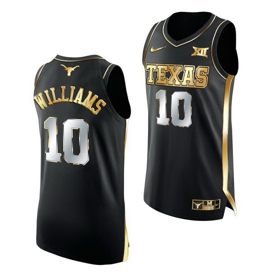 Texas Longhorns Donovan Williams 2021 March Madness Golden Authentic Black Jersey Texas Longhorns Donovan Williams 2021 March Madness Golden Authentic Black Jersey